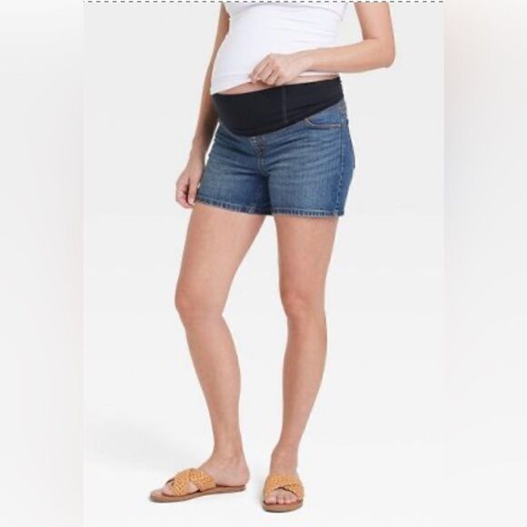 Over Belly Maternity Jean Shorts - Isabel Maternity by Ingrid & Isabel NWT - Picture 1 of 16